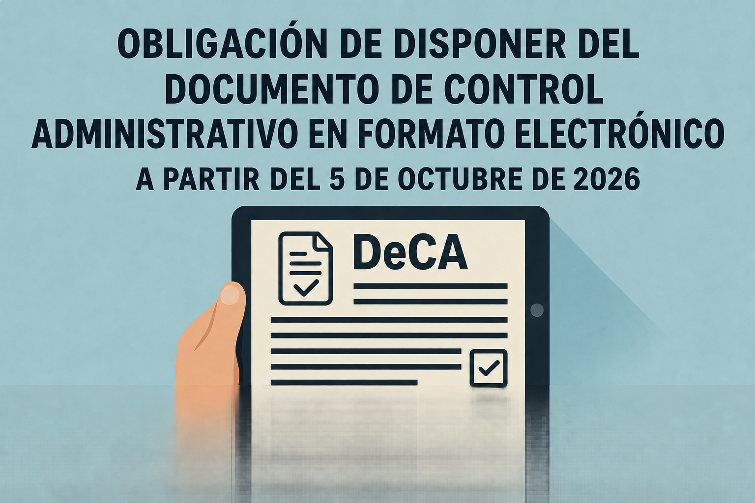 OBLIGACIÓN DE DISPONER DEL DOCUMENTO DE CONTROL ADMINISTRATIVO (DeCA) EN FORMATO ELECTRÓNICO
