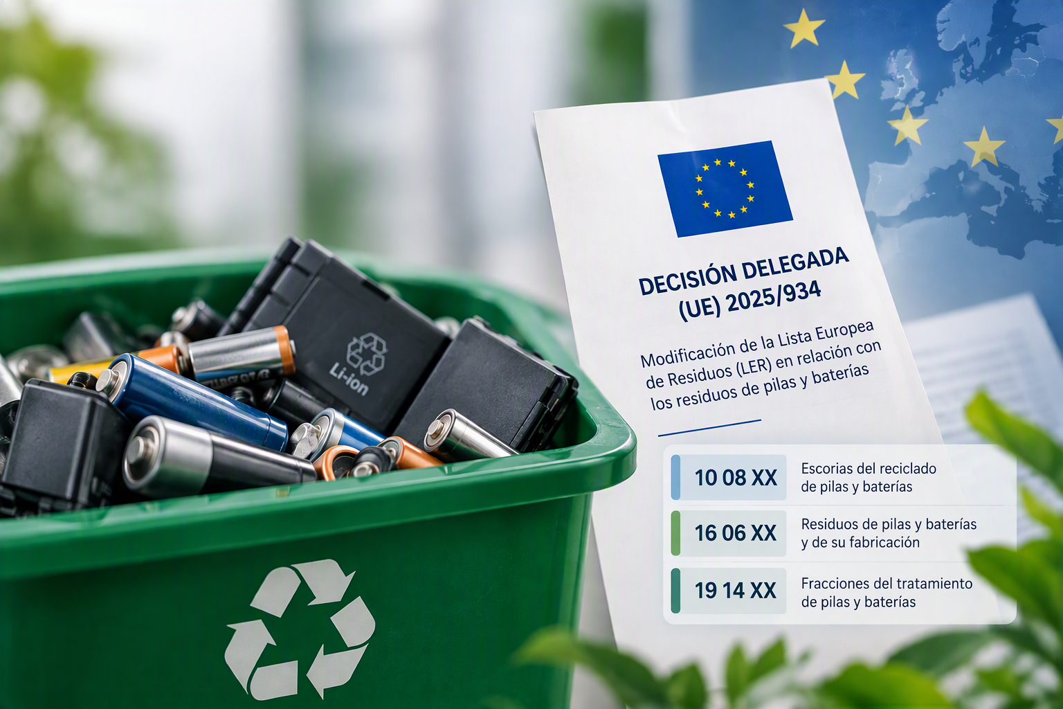 NUEVOS CÓDIGOS LER PARA RESIDUOS DE PILAS Y BATERÍAS: ADAPTACIÓN OBLIGATORIA DE AUTORIZACIONES Y TRASLADOS